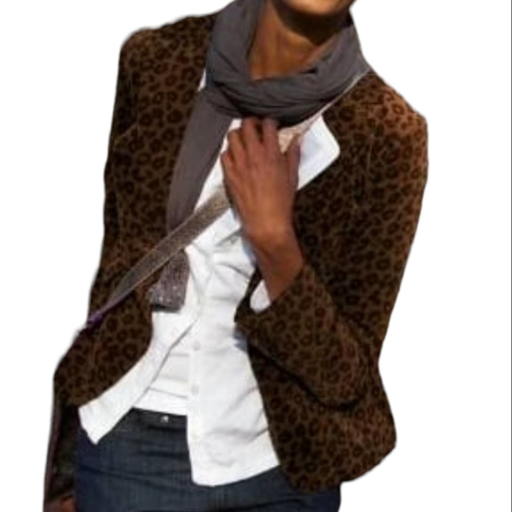 Boden Brown Leopard Print Blazer